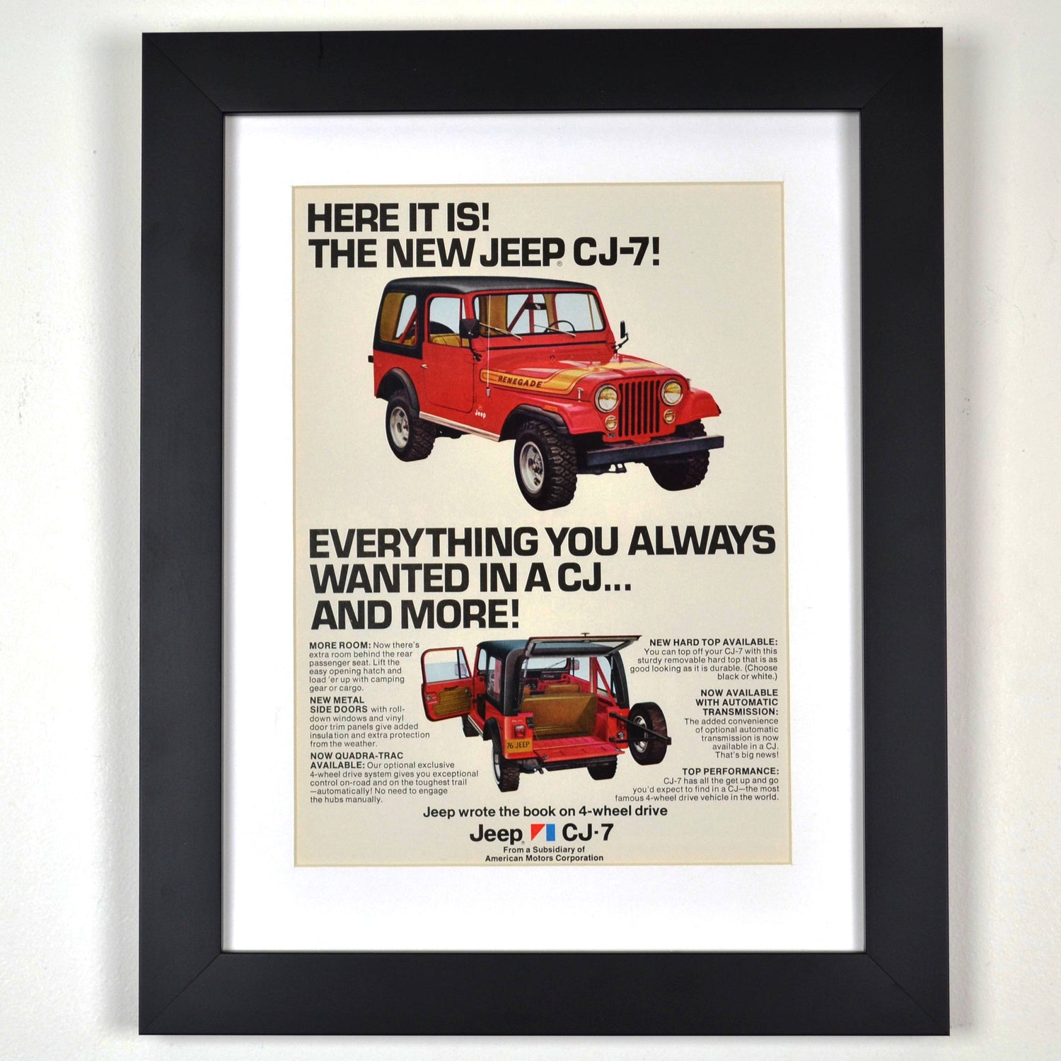 vintage art garage jeep collection print