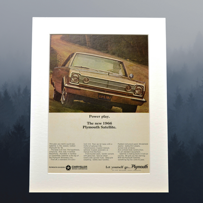 1966 Plymouth Satellite Ad - Vintage Muscle Car Print for Mancave or Garage Decor