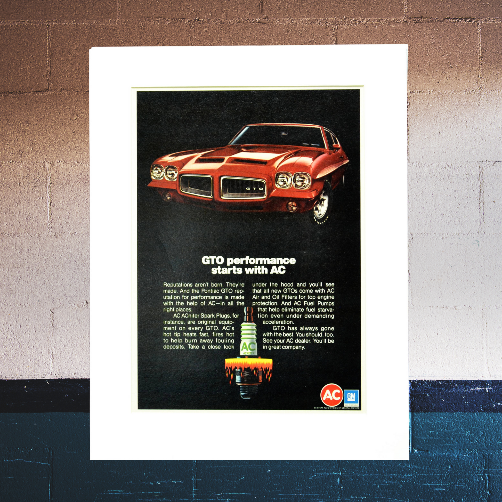 1972 Pontiac GTO AC Spark Plug Ad