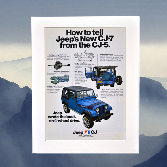 1970s Jeep CJ5 to CJ7 Evolution Ad – Classic Jeep Wall Art