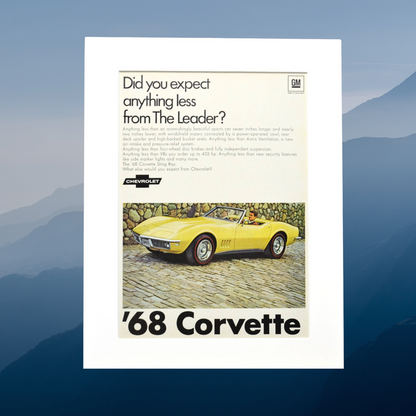 1968 Corvette Sting Ray  original Ad 