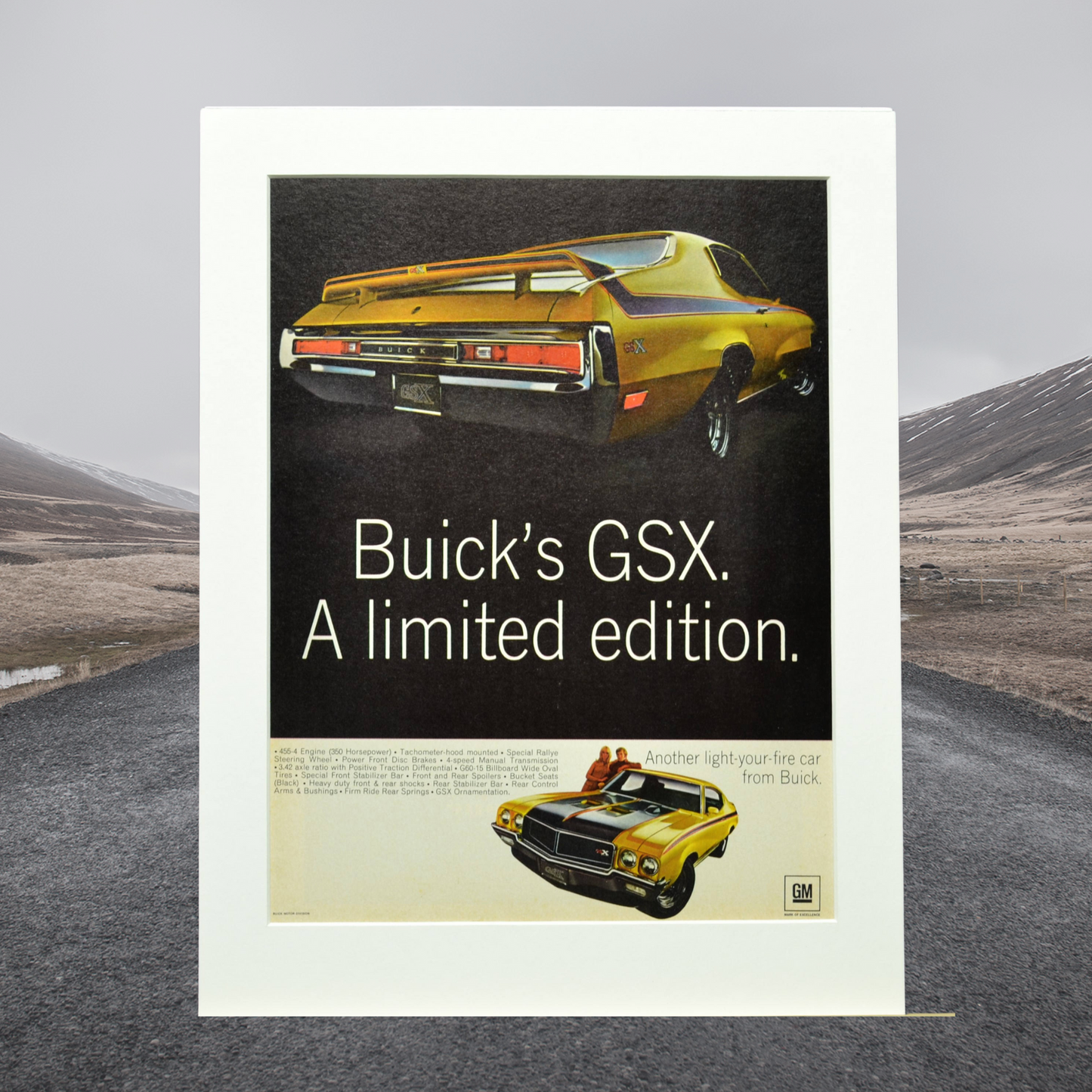 1970 Buick GSX Ad - Vintage Muscle Car Wall Art for Mancave or Garage Decor