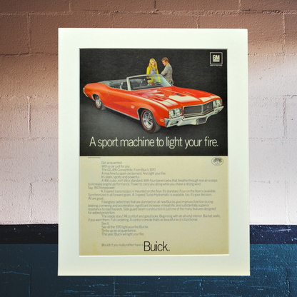 1970 Buick GS-455 Convertible Ad - Vintage Muscle Car Print for Mancave or Garage Decor