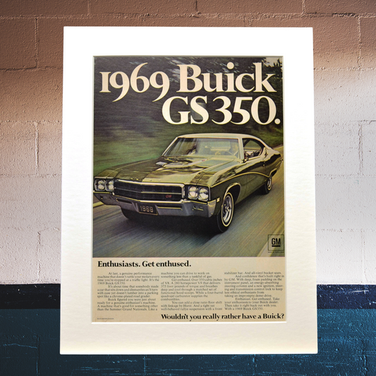 1969 Buick Skylark GS 350 Ad - Vintage Muscle Car Print for Mancave or Garage Decor