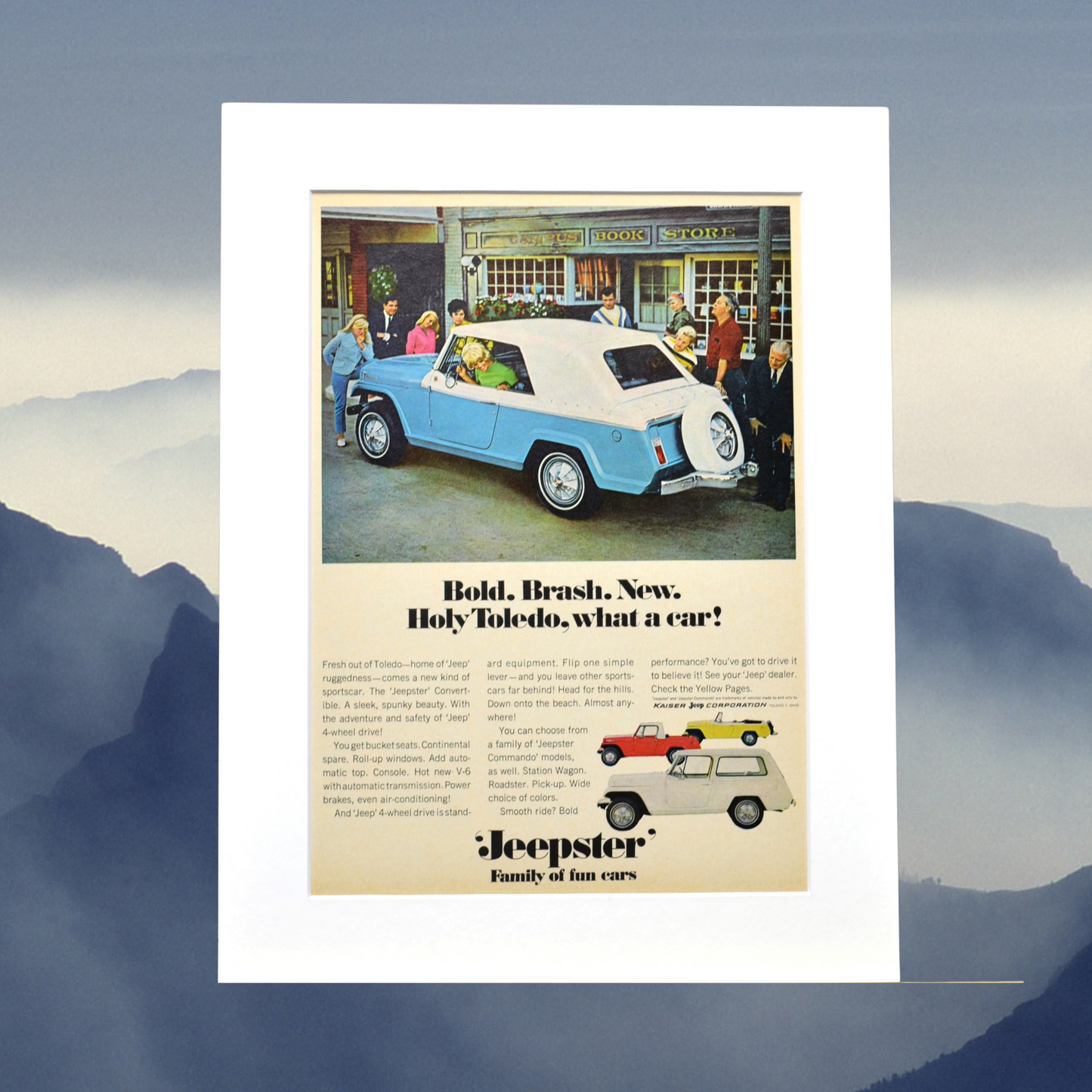 1967 Jeepster Ad - Vintage Adventure Car Print