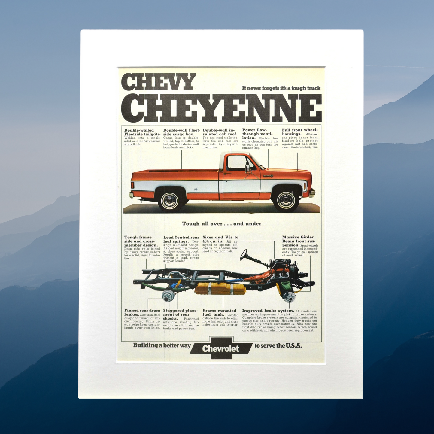 Mid-70s Chevy Cheyenne Pickup  print Ad 