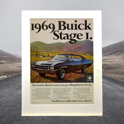 1969 Buick Skylark Stage 1 Ad - Vintage Muscle Car Print for Mancave or Garage Decor