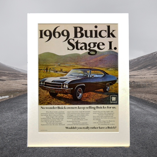 1969 Buick Skylark Stage 1 Ad - Vintage Muscle Car Print for Mancave or Garage Decor