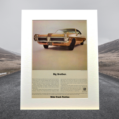 1967 Pontiac Grand Prix & Bonneville Ad - Vintage Muscle Car Print for Garage Decor