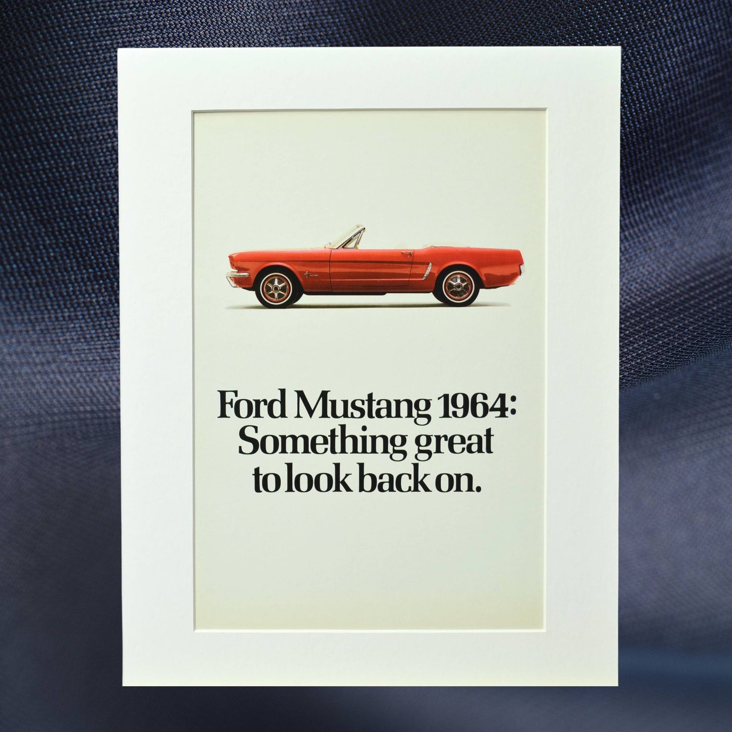 1964 Ford Mustang Convertible Vintage Print Ad – Classic Pony Car Memorabilia Framed Wall Art