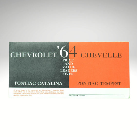 1964 Chevrolet Chevelle salesman brochure front cover vintage GM dealer literature price comparison