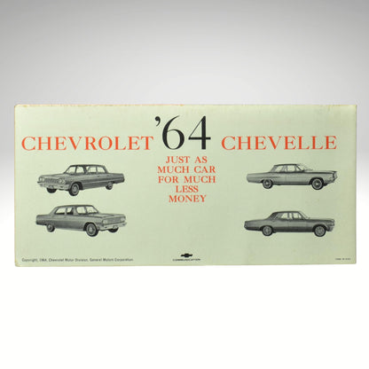 1964 Chevrolet Chevelle salesman brochure back cover Pontiac Tempest Catalina comparison vintage dealer literature