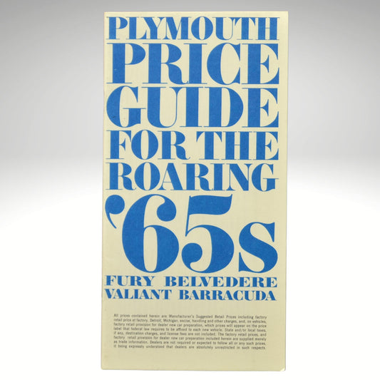 1965 Plymouth price guide brochure