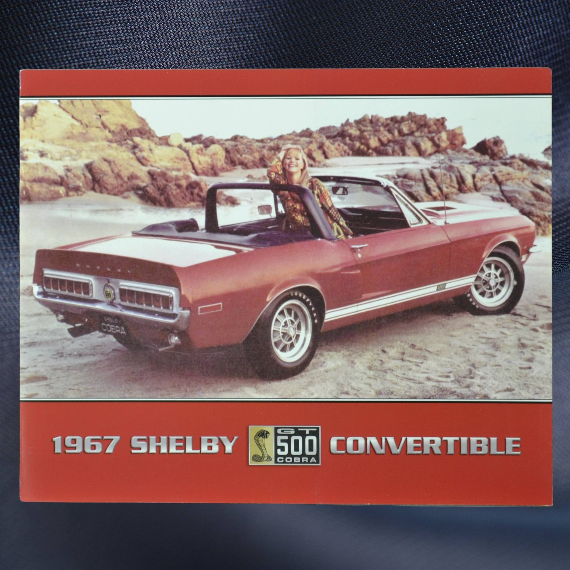 Cover of 1967 Shelby GT500 Convertible brochure with Candyapple Red Mustang