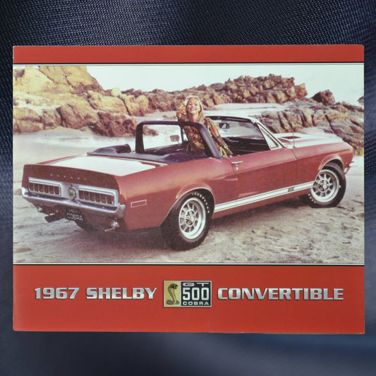 Cover of 1967 Shelby GT500 Convertible brochure with Candyapple Red Mustang