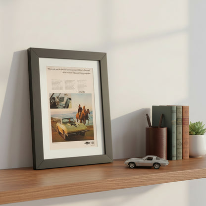 1967 Chevrolet Corvette Sting Ray Convertible original ad framed print side view