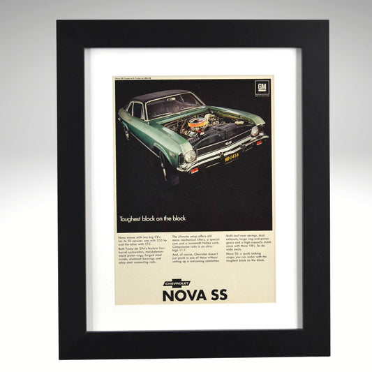 1968 Chevrolet Nova SS 396 framed vintage ad big-block Chevy wall art