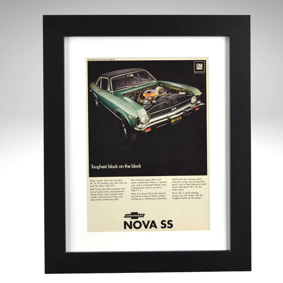 1968 Chevrolet Nova SS 396 framed vintage ad big-block Chevy wall art