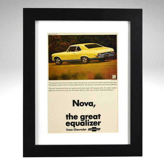 1968 Chevrolet Nova SS framed vintage ad classic Chevy wall art