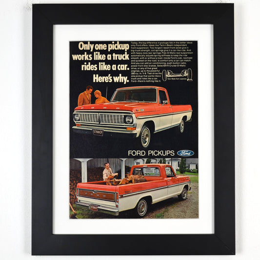 1968 Ford Ranger Pickup Vintage Truck Art - "Works Like a Truck, Rides Like a Car" with Powerful 390 Engine