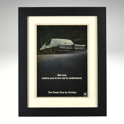 Framed 1968 Pontiac GTO Ad – The Great One Vintage Muscle Car Wall Art