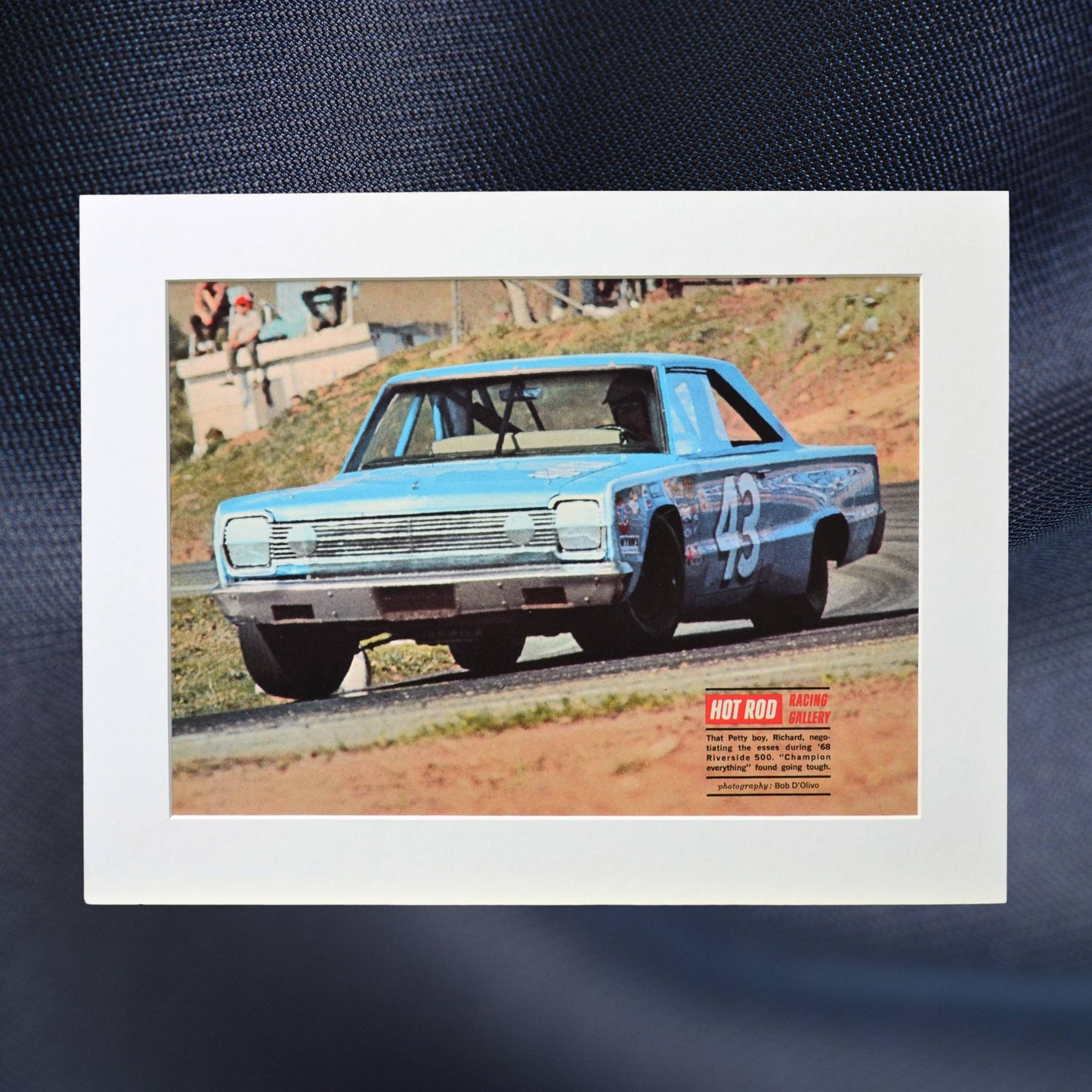 1968 Richard Petty at Riverside vintage print – classic NASCAR racing wall art, Mopar collectible