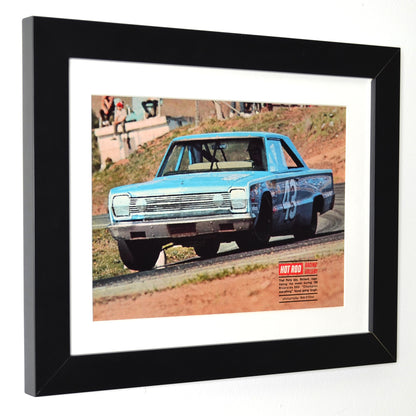 framed 1968 Richard Petty at Riverside vintage print – classic NASCAR racing wall art, Mopar collectible