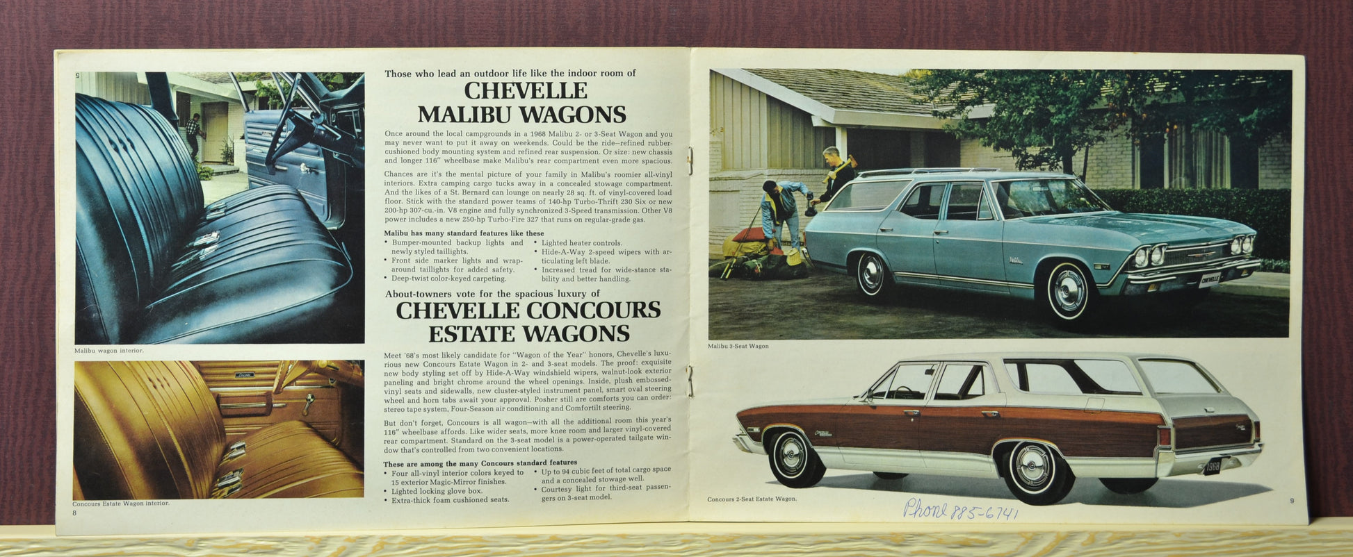 1968 Chevrolet Chevelle Wagons Dealer Sales Brochure - Impala, Caprice, Chevelle, vintage ad