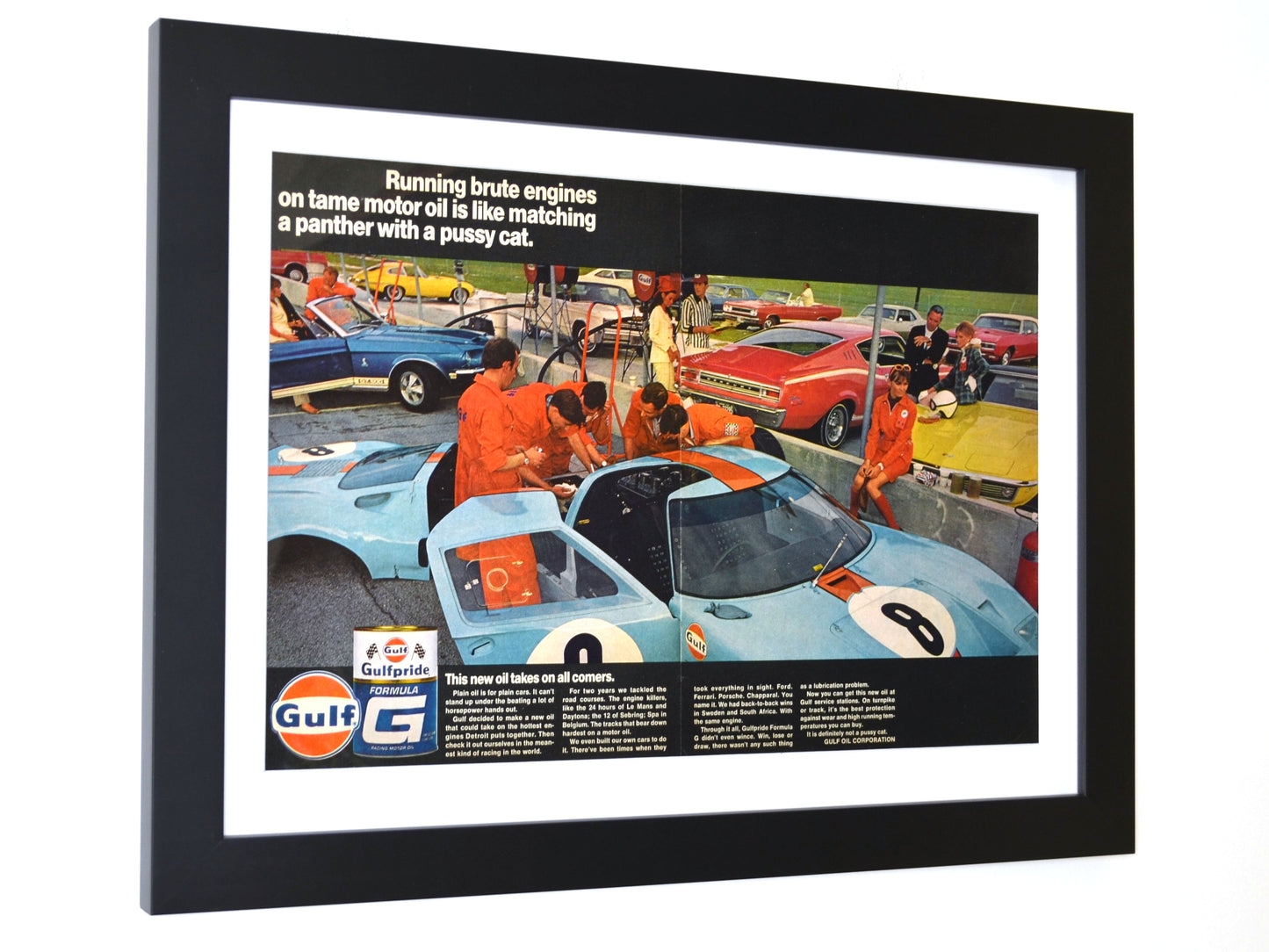 1968 ford GT-40, gulf oil framed print side view