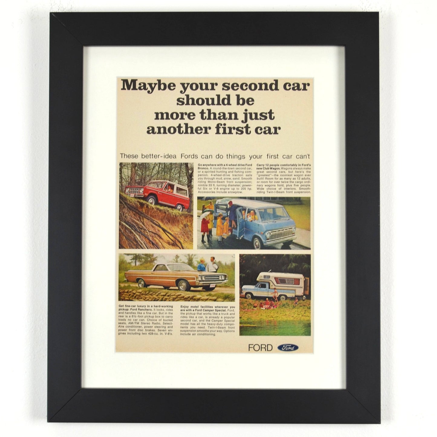 1968 Ford Trucks Advertisement, Framed Classic Truck Wall Decor