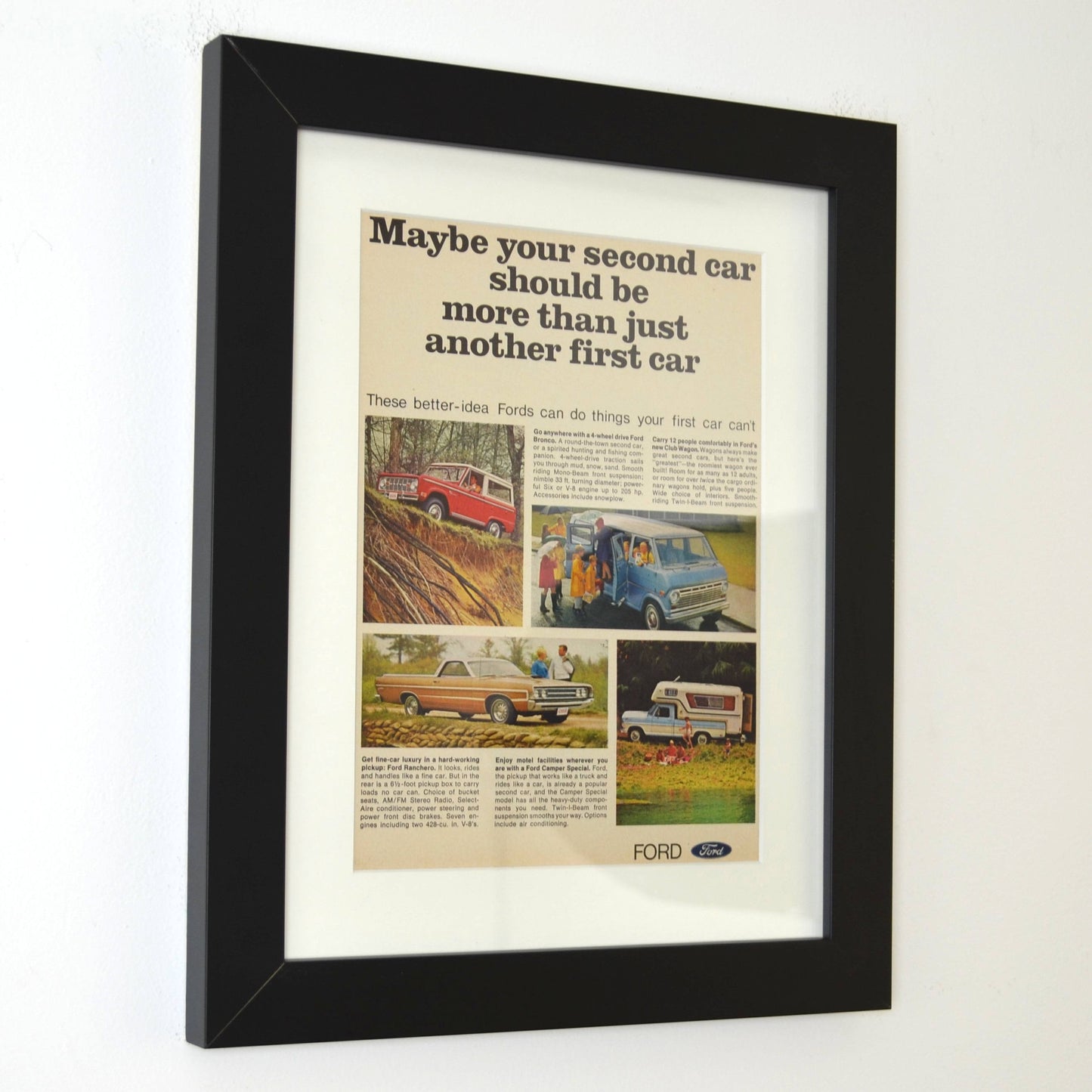 1968 Ford Trucks Advertisement, Framed Classic Truck Wall Decor