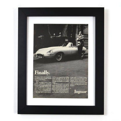 Vintage 1968 Jaguar XKE Print Ad, framed