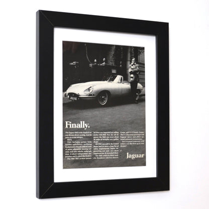 Vintage 1968 Jaguar XKE Print Ad side view, framed