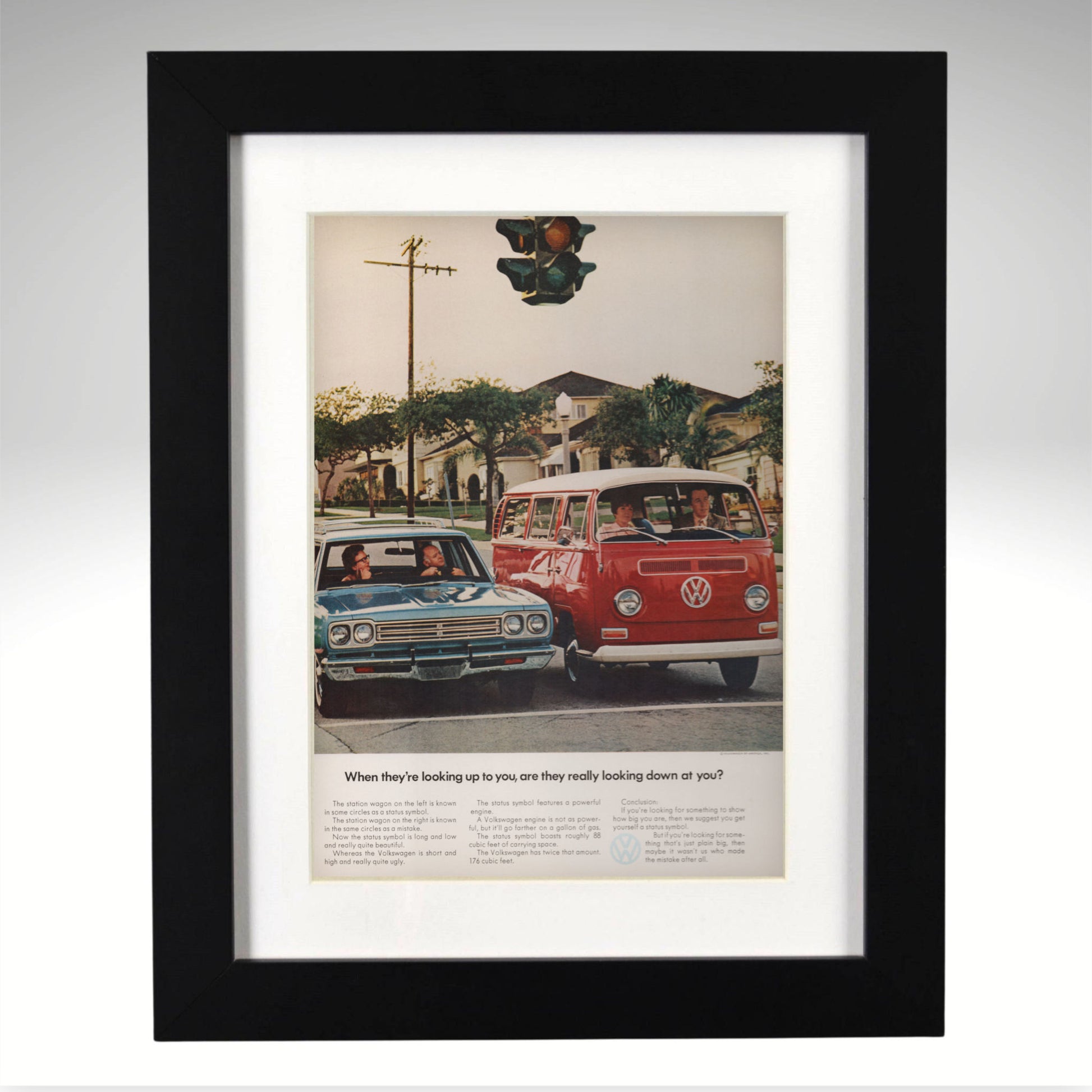 1969 VW Bus framed print vintage Volkswagen bus wall art 14x17