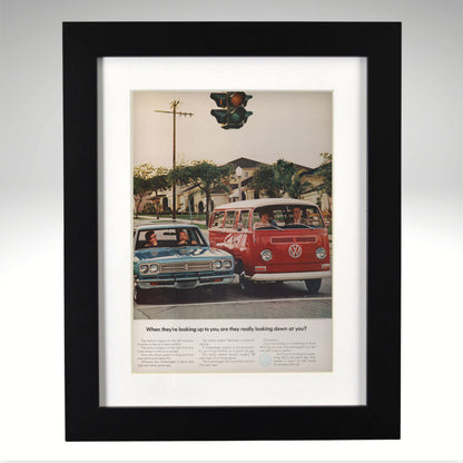 1969 VW Bus framed print vintage Volkswagen bus wall art 14x17