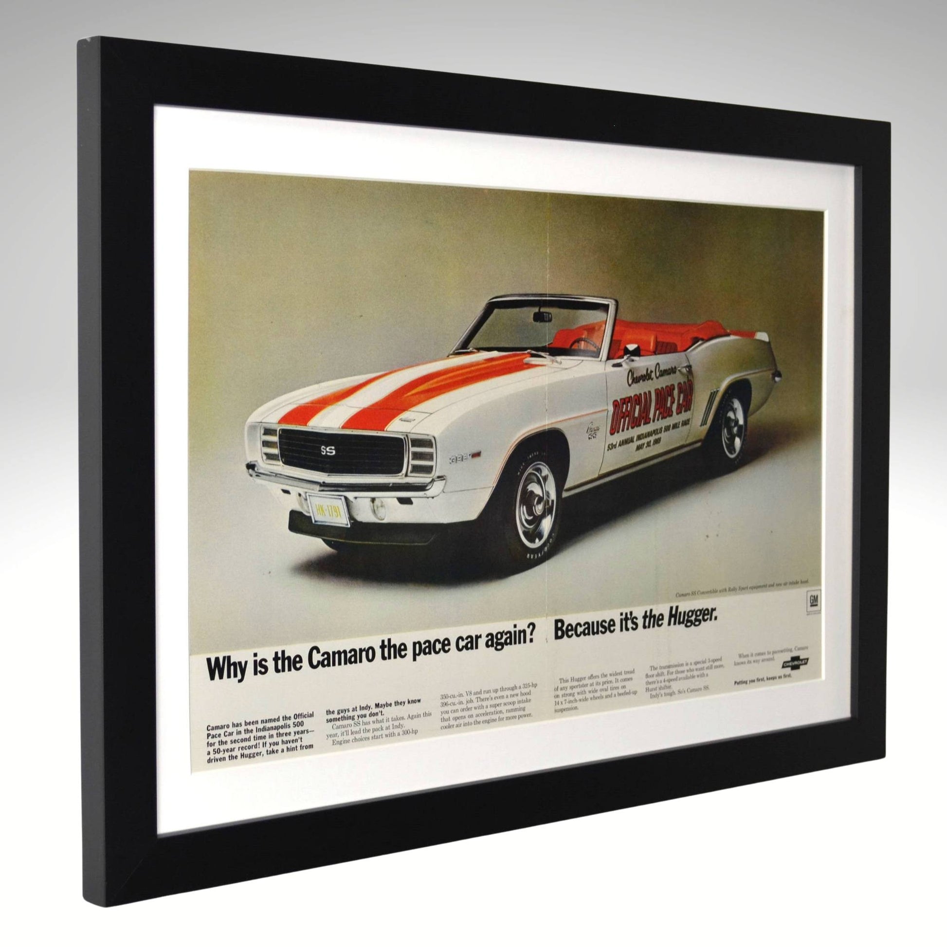 1969-chevrolet-camaro-indy-500-pace-car-framed-centerfold-side view