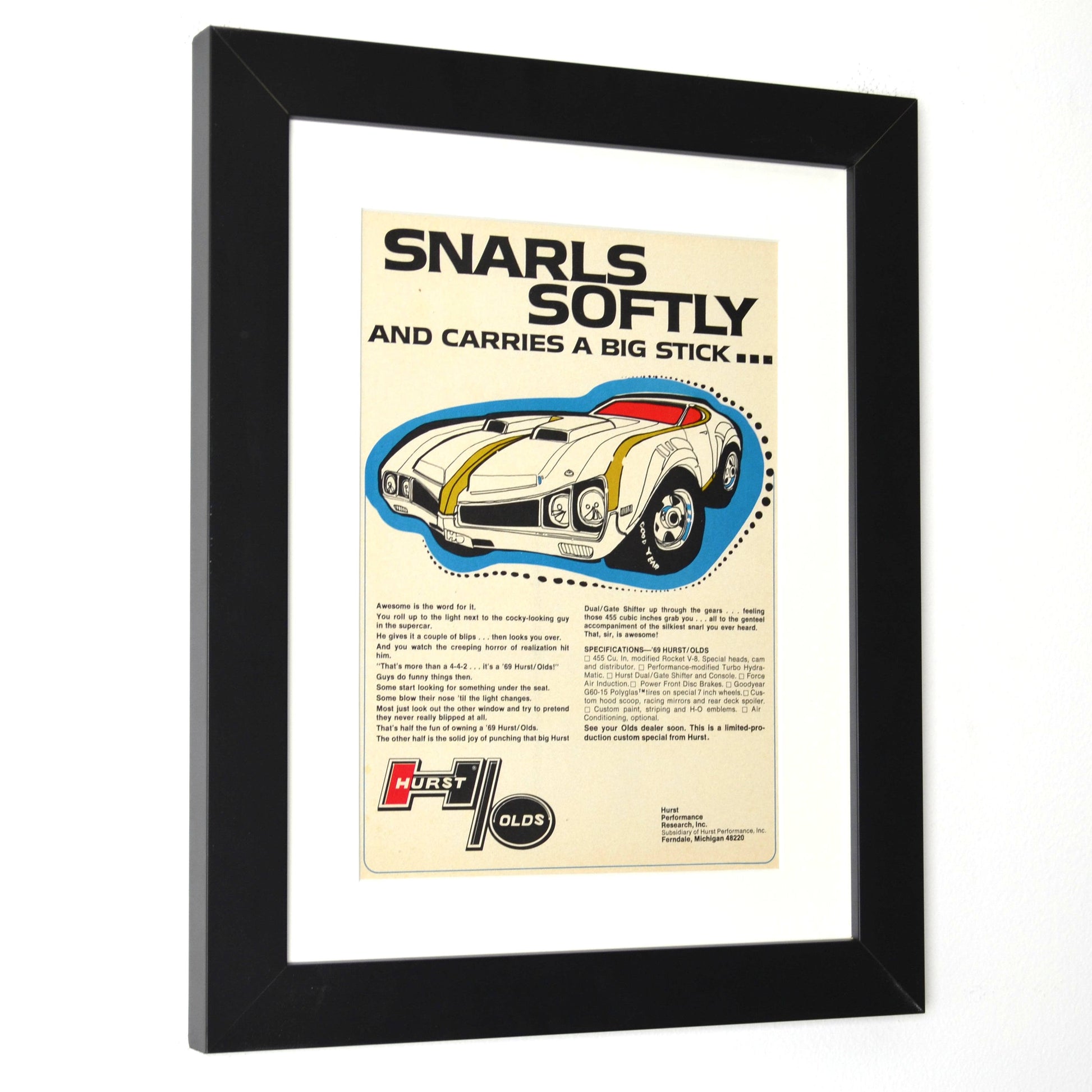 1968 Hurst/Olds 442 Ad framed