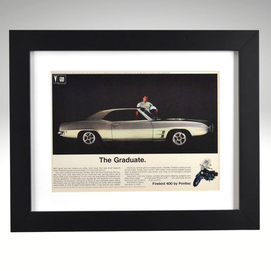 1969 Pontiac Firebird 400 vintage framed print automotive wall art