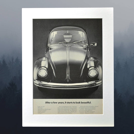 1969 Volkswagen Beetle Vintage Ad – Classic VW Bug Collectible wall art