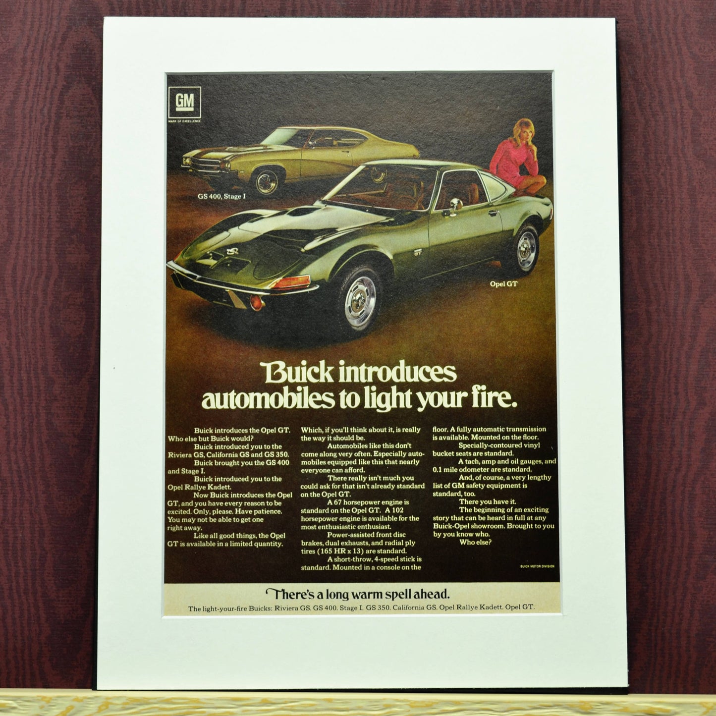 1969 Buick GS 400 & Opel GT Vintage Print 