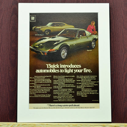 1969 Buick GS 400 & Opel GT Vintage Print 