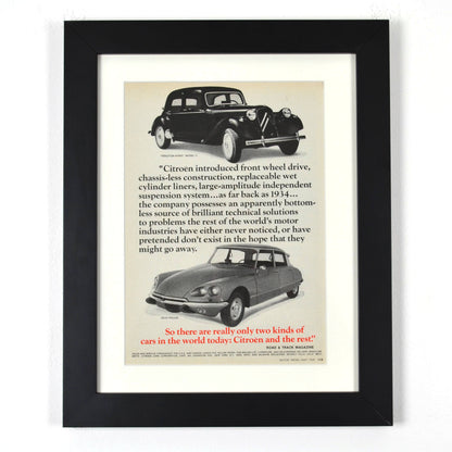 Vintage 1969 Citroën Print Ad, framed