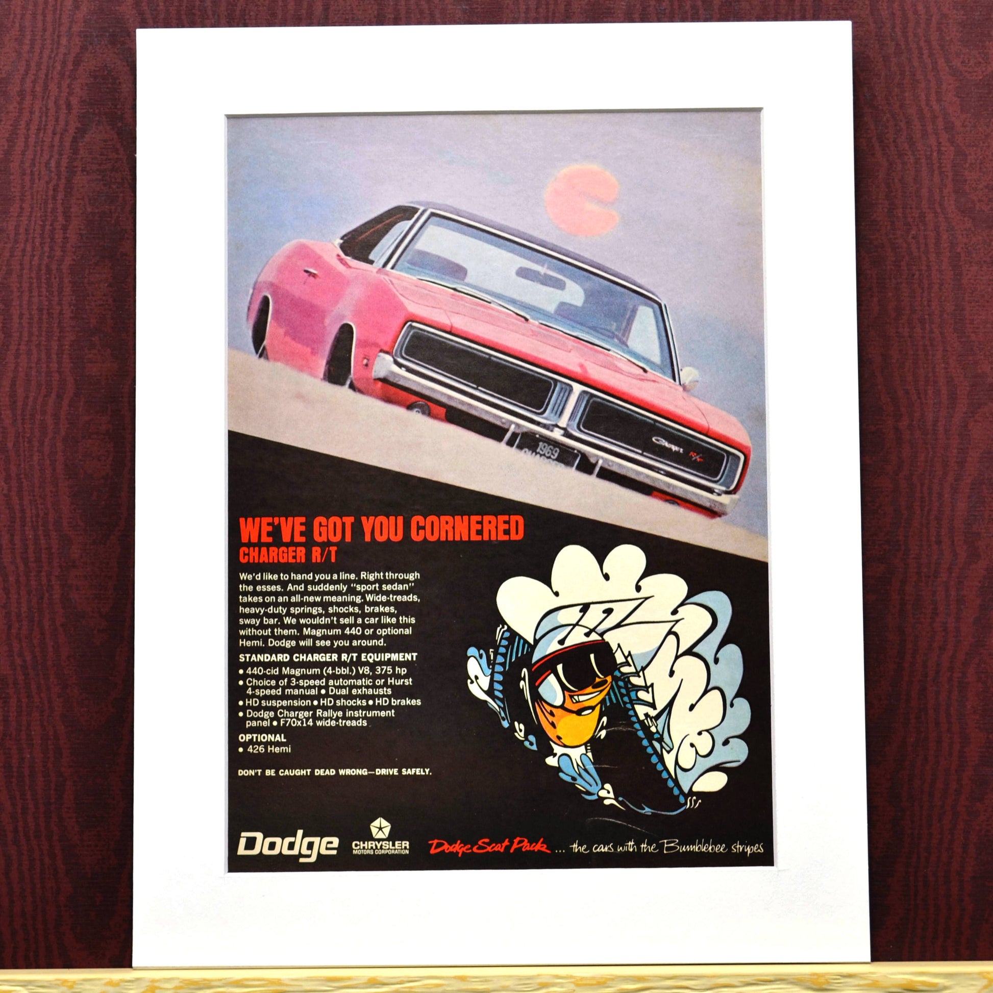 1969 Dodge Charger R/T Vintage Print - Scat Pack Icon