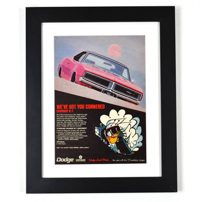 1969 Dodge Charger R/T Vintage Print Ad - Scat Pack Icon framed