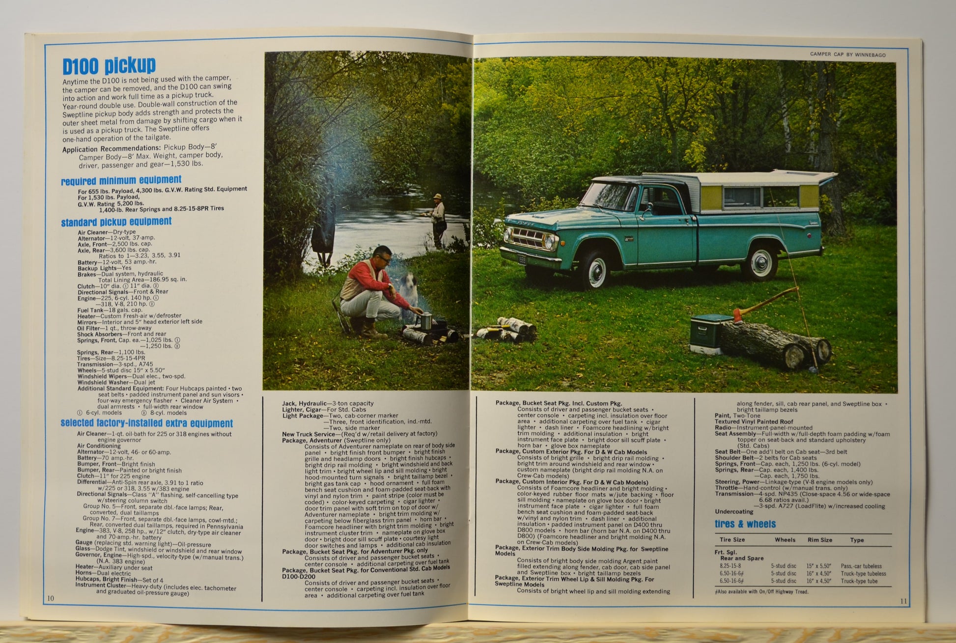 Family camping with 1969 Dodge D100 camper truck