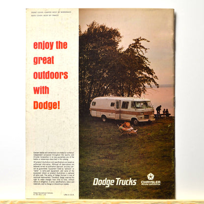 1969 Dodge motorhome ad back cover with lakeside RV scene

