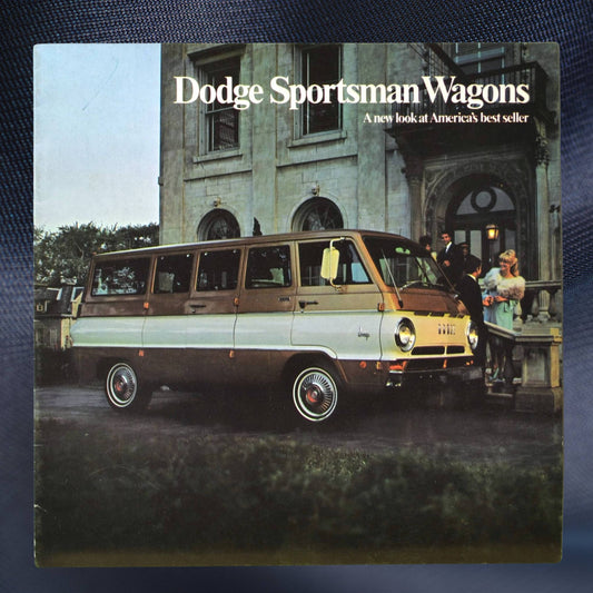 1969 Dodge Sportsman Wagons brochure cover with bronze and cream van