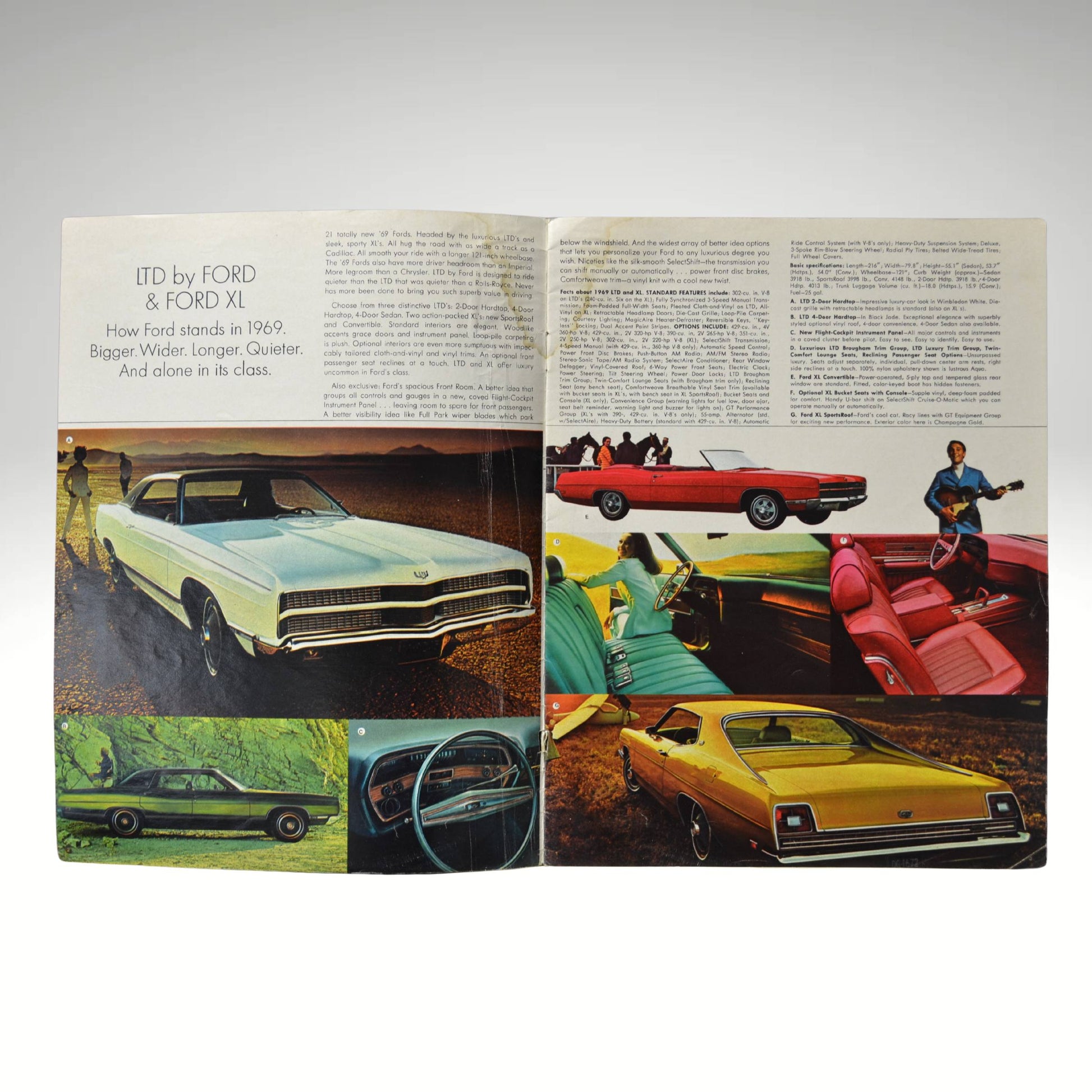 1969 Ford Buyer’s Digest Brochure interior pages showing LTD and XL