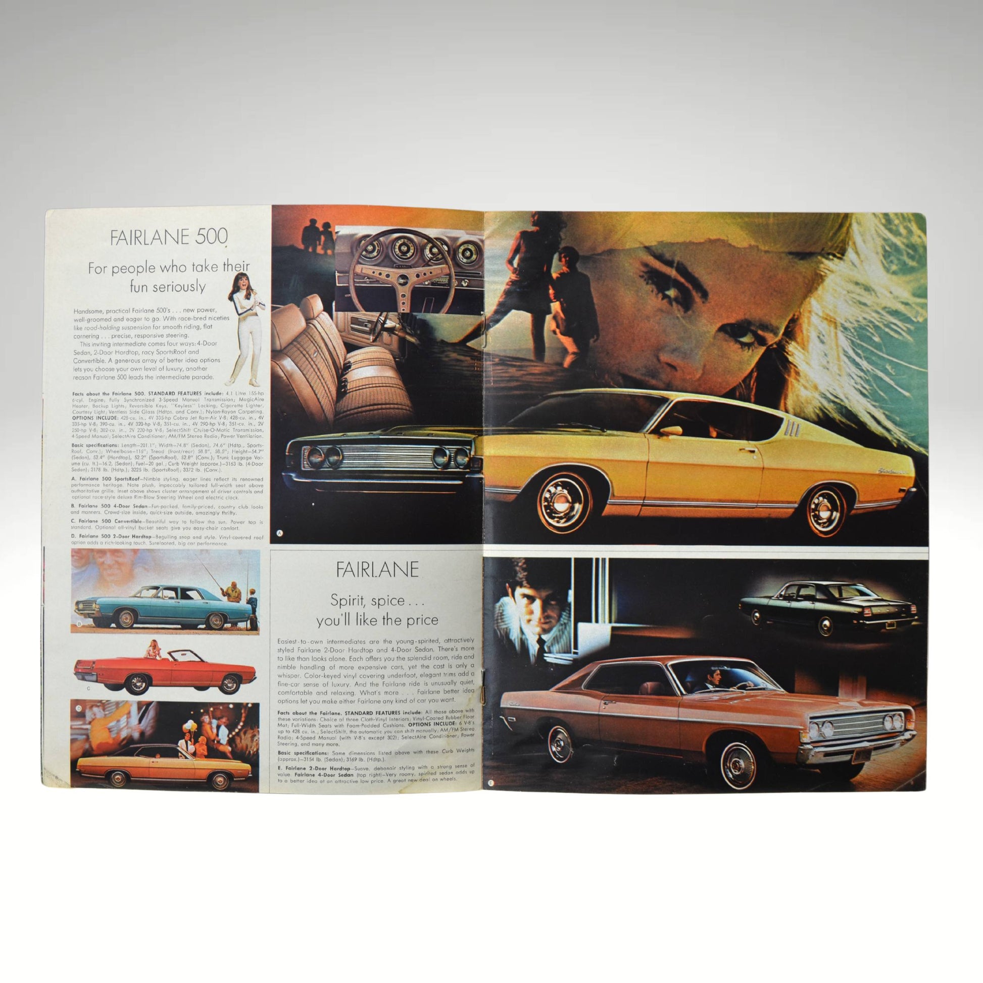 1969 Ford Buyer’s Digest Brochure interior pages showing Fairlane 500
