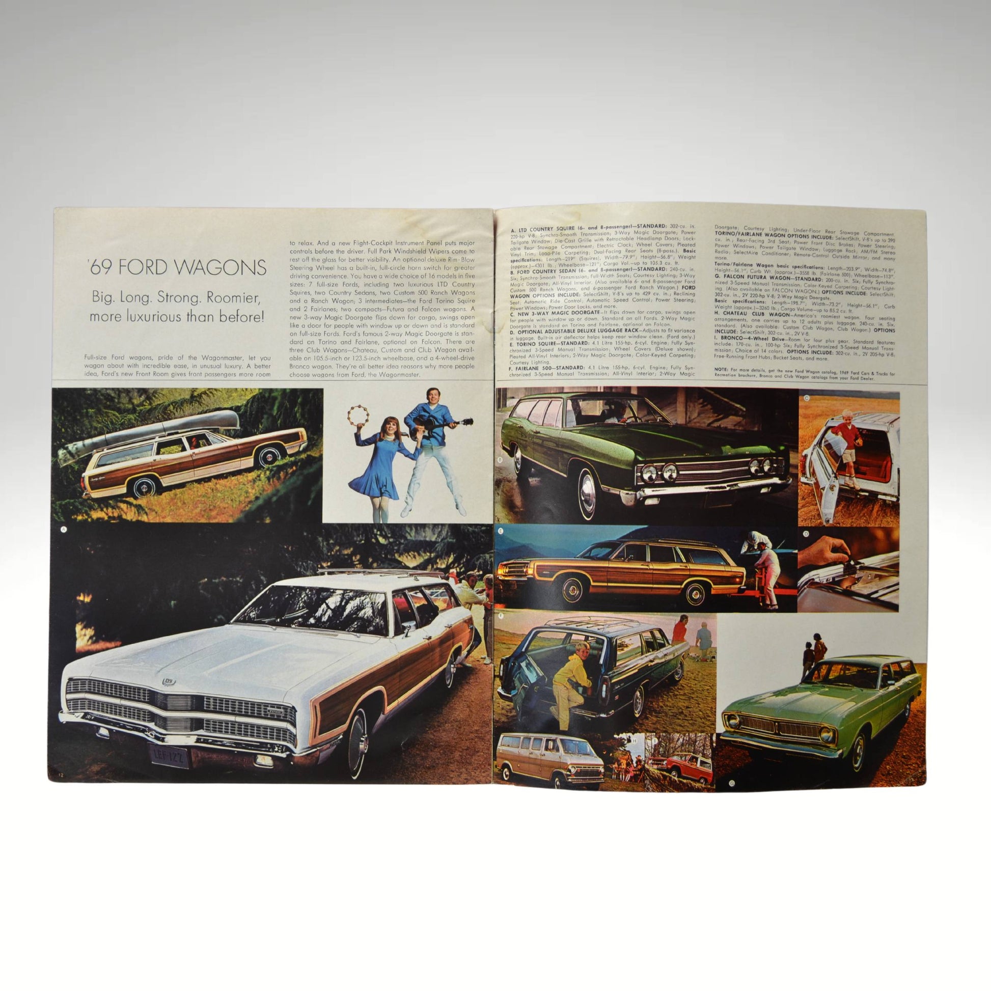 1969 Ford Buyer’s Digest Brochure interior pages showing ford wagons